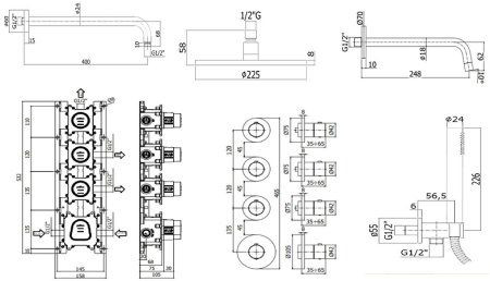 Душевая система Paffoni Modular Box KITMB019CR046 с термостатом Хром 