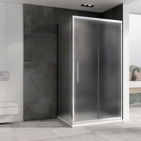 Душевой уголок Abber Schwarzer Diamant 120x70 AG30120MH-S70M профиль Хром стекло матовое 