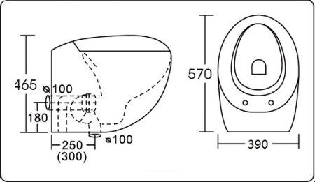 Унитаз приставной CeramaLux 1005 