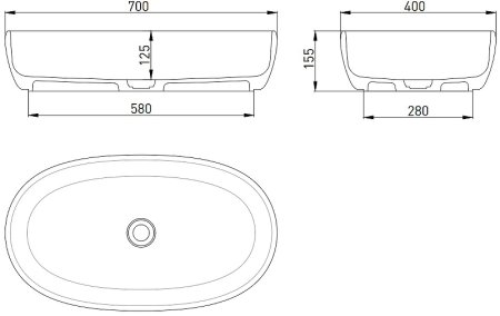Раковина-чаша Salini Luce 70 110721M Белая матовая 