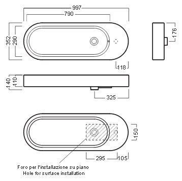 Раковина Hatria Area 100 см 