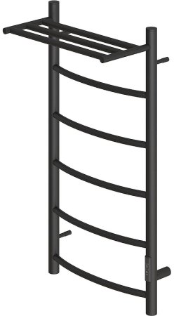 Электрический полотенцесушитель Point Афина PN04848PB П5 400x800 с полкой, диммер справа Черный 