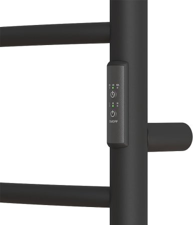 Электрический полотенцесушитель Point Афина PN04848PB П5 400x800 с полкой, диммер справа Черный 
