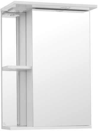 Зеркальный шкаф Style Line Эко стандарт Николь 50 С с подсветкой Белый глянец 