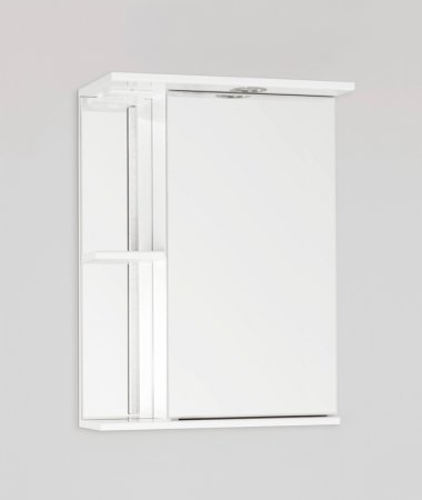 Зеркальный шкаф Style Line Эко стандарт Николь 50 С с подсветкой Белый глянец 