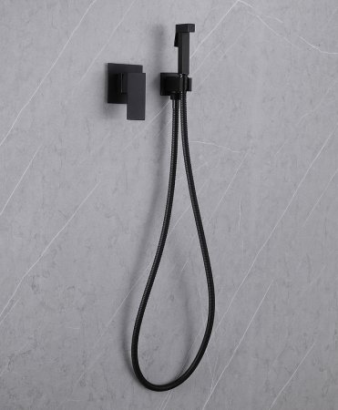 Гигиенический душ со смесителем Abber Daheim AF8225B Черный матовый 