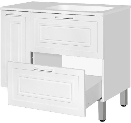 Тумба под раковину Style Line Альба 90 R Люкс Plus ЛС-000010054 Белая 