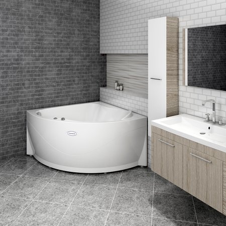 Акриловая ванна Radomir Vannesa Massage Альтея 125х125, с гидромассажем, каркасом и экраном, баланс 