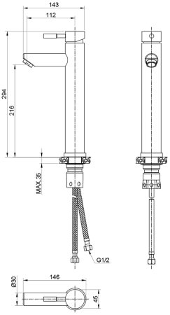 Смеситель для раковины Olive's Balear 13133BL Нержавеющая сталь 