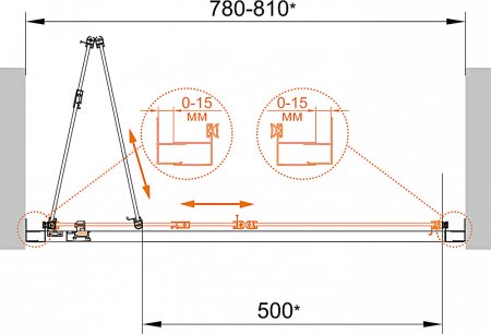 Душевая дверь в нишу Cezares Eco O BS-80-C-Cr стекло прозрачное 