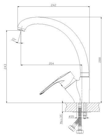 Смеситель Rossinka T40-23 Хром 
