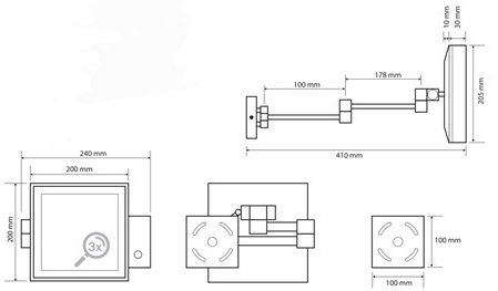 Косметическое зеркало Bemeta 116101202 с подсветкой 