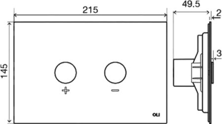 Кнопка смыва OLI BLINK 878489 антивандальная, черная 