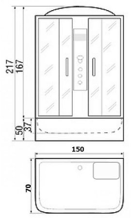 Душевой бокс River Sena 150x70 ТН 10000001804 с поддоном 
