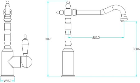 Смеситель для кухни Boheme Tradizionale Chromo 103-BSW Хром 