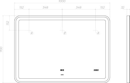 Зеркало VIGO Grani(Bora) Luxe z.GRI.100.Luxe, 100 см 