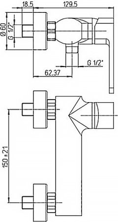 Смеситель для душа Paini Ovo 86CR5112SKM Хром 