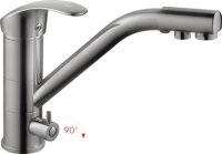 Смеситель однорычажный для кухни с каналом для питьевой воды HAIBA HB4321-5 сатин