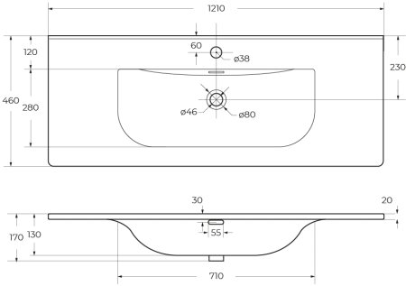 Керамическая раковина BelBagno BB-8099-120 