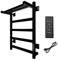Полотенцесушитель электрический с полочкой (лесенка) Тругор Пэк сп 20 кв П 60х50 см, черный