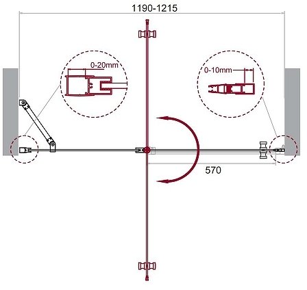 Душевая дверь BelBagno Etna 120 ETNA-B-12-60/60-C-Cr-90 профиль Хром стекло прозрачное 