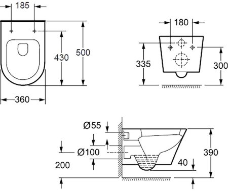 Унитаз BelBagno Tre BB8001CHR/SC подвесной с сиденьем Микролифт 