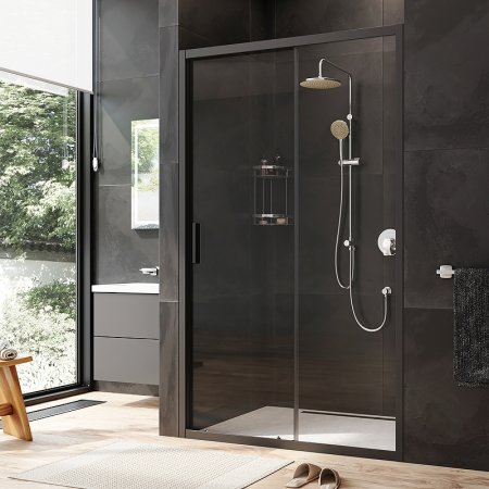 Душевая дверь AM.PM Gem 120 W90G-120-1-195BT профиль Черный матовый стекло прозрачное 