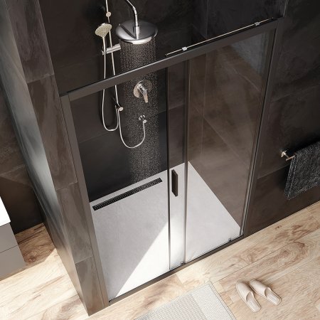 Душевая дверь AM.PM Gem 120 W90G-120-1-195BT профиль Черный матовый стекло прозрачное 