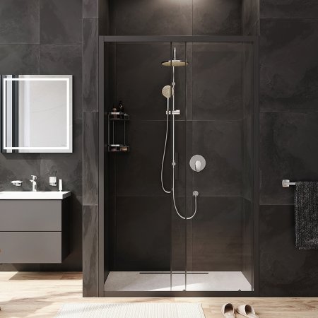 Душевая дверь AM.PM Gem 120 W90G-120-1-195BT профиль Черный матовый стекло прозрачное 