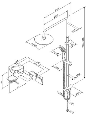 Душевая система AM.PM X-Joy F43885A14 Белый матовый 