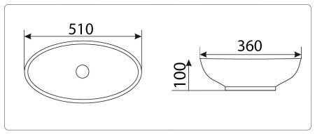 Раковина CeramaLux 9022 накладная 