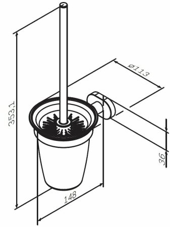 Ершик для унитаза AM.PM Sense A7433300 Хром 