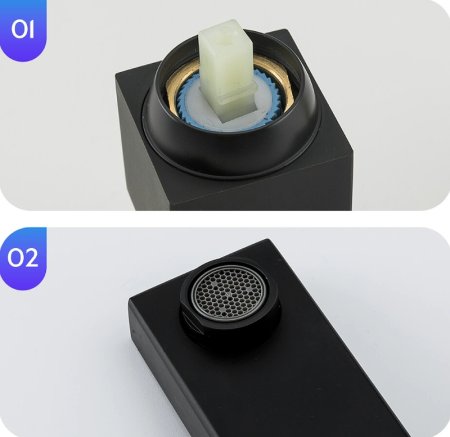 Смеситель для раковины Gappo G17-6 G1017-16 Черный матовый 