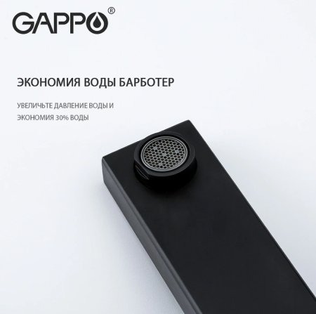Смеситель для раковины Gappo G17-6 G1017-16 Черный матовый 