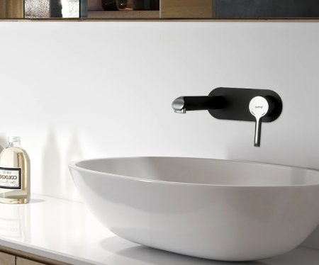 Смеситель для раковины Gappo G03-6 G1003-26 Черный матовый Хром 