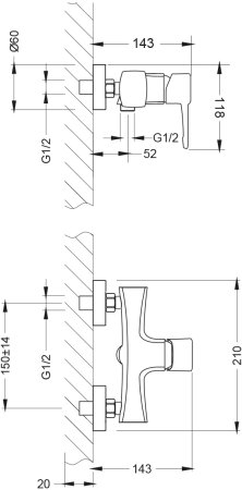 Смеситель для душа Lemark Evitta (LM0503C) 
