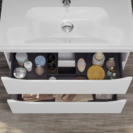 Тумба под раковину Opadiris Элеганс 90 00-00006896 подвесная Белая матовая 