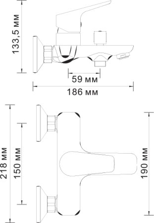 Смеситель WasserKRAFT Lippe 4501 для ванны с душем 