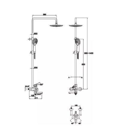 Душевая система Kaiser SX-2060-4 White Белый 