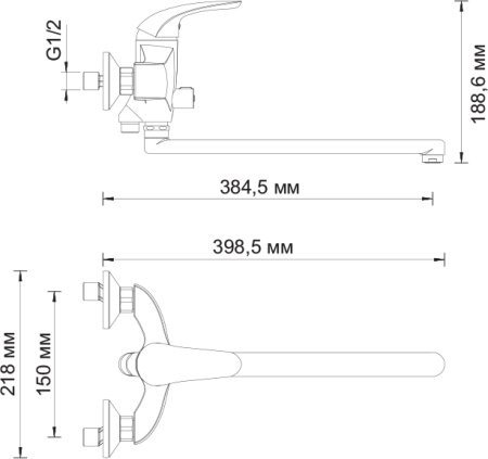 Смеситель WasserKRAFT Rossel 2802L универсальный 