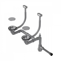 Сифон для мойки Omoikiri WK-2C-IN с прямоугольными переливами