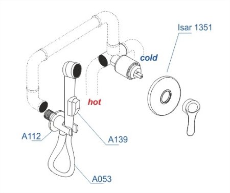 Гигиенический душ WasserKRAFT A01353 темная бронза 