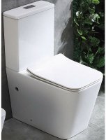 Унитаз компакт CeramaLux 2170AXMW Белый матовый с бачком и сиденьем Микролифт Унитаз компакт CeramaLux 2170AXMW Белый матовый с бачком и сиденьем Микролифт