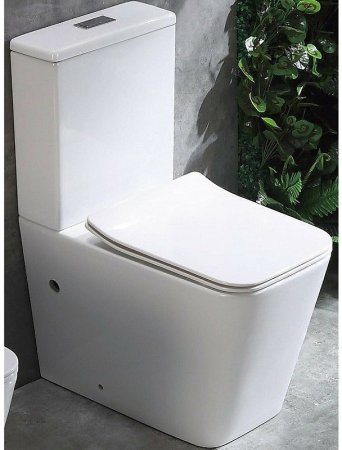 Унитаз компакт CeramaLux 2170AXMW Белый матовый с бачком и сиденьем Микролифт 