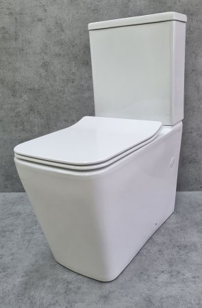 Унитаз компакт CeramaLux 2170AXMW Белый матовый с бачком и сиденьем Микролифт 