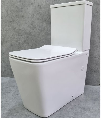 Унитаз компакт CeramaLux 2170AXMW Белый матовый с бачком и сиденьем Микролифт 