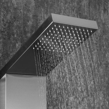 Душевая панель Frap F24005-5 с гидромассажем Сатин Хром 