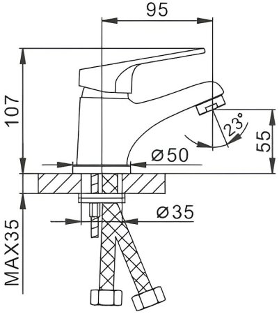 Смеситель для раковины Frap H16 F1016 Хром 