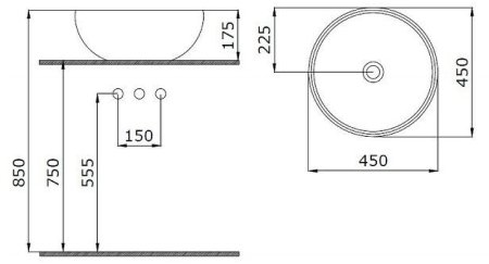 Раковина-чаша Bocchi Venezia 45 1119-005-0125 Черная глянцевая 