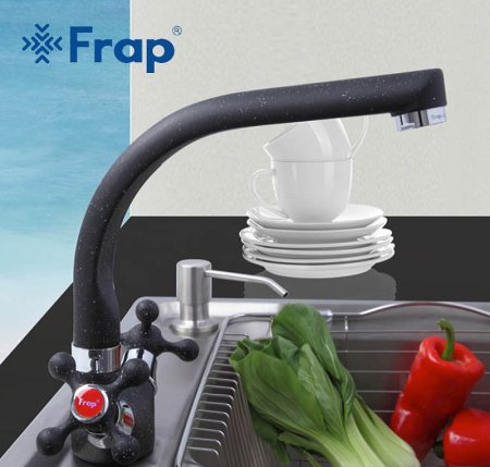Смеситель для кухни Frap H5408 F5408-7 Черный матовый 